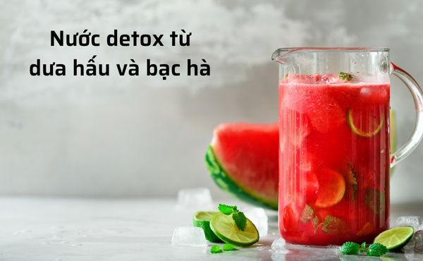 Nước detox từ dưa hấu và bạc hà